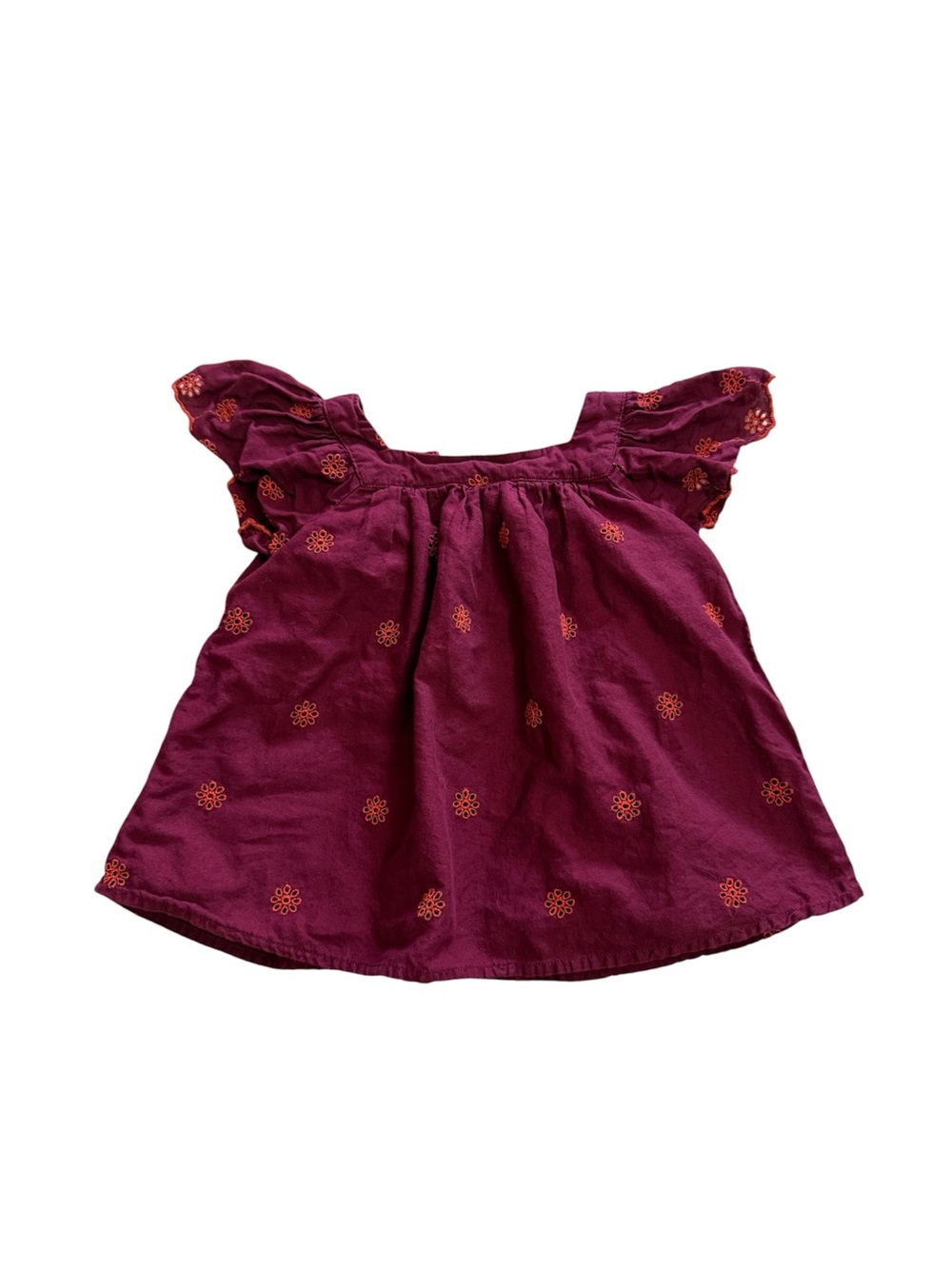 Cat & Jack Burgundy Eyelet Top Size 3T